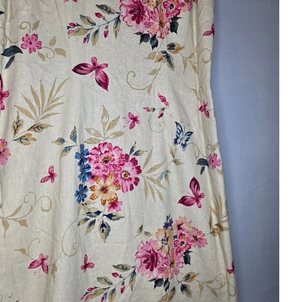 Ultra Dress New York Floral Butterfly Sheath Women Size 12‎ Beige Wedding guest - Picture 5 of 9